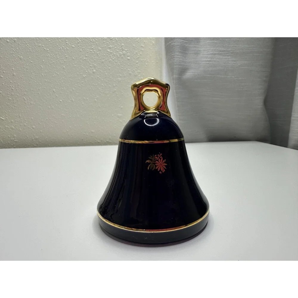 Limoges Castel Porcelain Bell  Cobalt Blue Glaze 24 K Gold Gilded accents